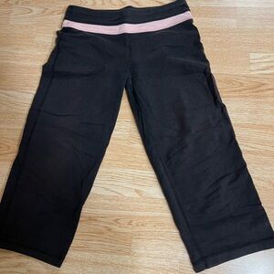 VSX Black Leggings with Pink Waistband